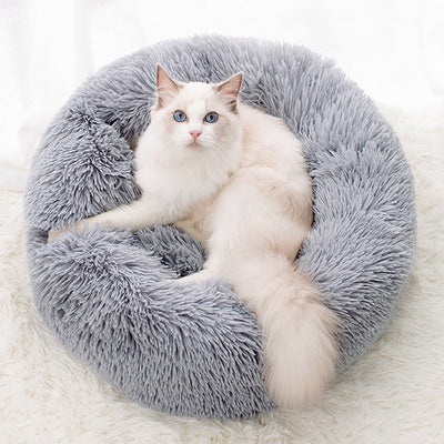 Long Plush Large Round Dogs Bed
